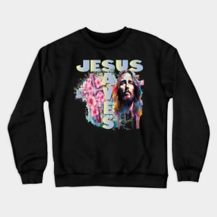 Jesus Saves My God King My Lord My Savior Faith Christ Christian Crewneck Sweatshirt